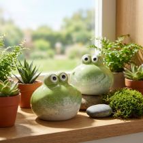 Product Decorative ceramic frog figurine for living room and desk decor, 10cm, 2 pieces