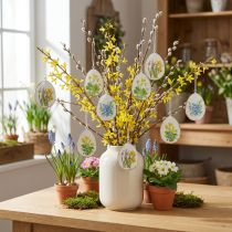 Product Easter eggs with spring flowers, ideal for Easter bouquets or windows, 8cm, 8 pieces