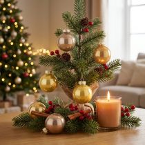 Product Mini Christmas tree bauble set, shiny hanging balls, 3cm, 22 pieces