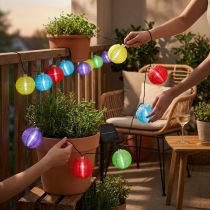 Product Solar lantern garland Multicoloured 10 Cool White LED 4.5m