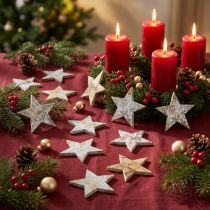 Product Coconut star white gray 5cm 50pcs Advent stars scattered decoration