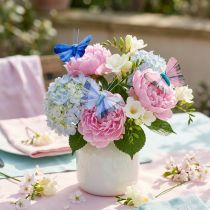 Product Decorative butterflies feather butterfly pink, blue 6cm 24 pcs