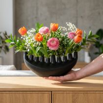 Product Vase Ceramic Ship Table Decoration Black Abstract Modern H15cm