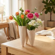 Product Decorative vases cone vases beige ceramic 14.5cmx15x21cm