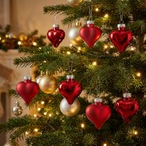 Product Christmas tree decorations hearts red 3cm 22 pcs