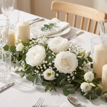 Product Forever Rose Preserved Flowers White Roses Ø6cm 6pcs