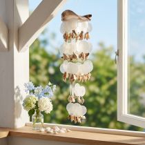 Product Capiz wind chime hanging decoration shells mother of pearl Ø17cm 70cm