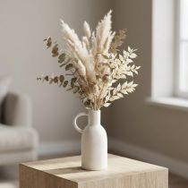 Product Ceramic vase white for dry decoration vase with handle Ø9cm H21cm