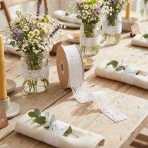 Product Decorative lace ribbon, cotton, for creative design, 18mm, 10m