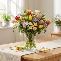 Product Round glass vase, clear glass cylinder Ø9cm H15.5cm