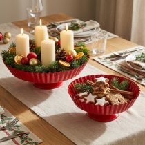 Product Metal plate retro decorative plate with base red metal Ø24cm 2pcs