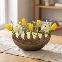 Product Decorative Vase Boat Ceramic Vase Brown 23×8.5cm H11cm