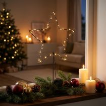 Product LED star with battery compartment on stand for windowsill and table 46cm