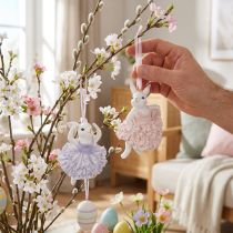 Product Ballerina bunny pendants, a highlight for Easter branches or Christmas trees, 12cm, 2 pieces