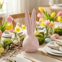Product Bunny Head Decoration Easter Pink Gold Crackle 10x11x28cm