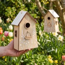 Product Decoration for hanging birdhouse white natural 14.5cm 2 pcs