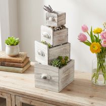 Product Wooden drawer boxes with handles – Stylish and functional storage solution – Set of 4