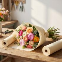 Product Flower crepe champagne cream W10cm L250cm 2pcs