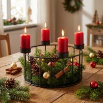 Product Wire basket metal decorative basket candle holder black Ø23.5cm