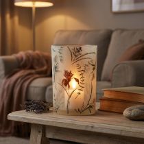 Product Glass tealight holder, floral design for cozy moments in the home, 18cm