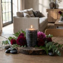 Product Solid coloured candles anthracite pillar candles 85×120mm 2pcs