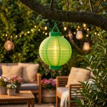Product Solar Lantern with LED Garden Lantern for hanging Green 20cm