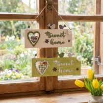 Product Window decoration, hanging decoration, Sweet Home wooden sign, 25cm, 2 pieces