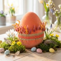Product Easter egg decoration egg orange apricot plastic flocked 20cm