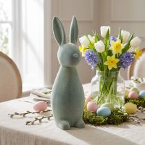 Product Decorative Easter Bunny, Flocked, Grey-Green, H47cm