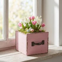 Product Plant drawer wooden decorative plant box pink 12.5cm