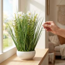 Product Decorative grass with Cosmea flowers in a bowl H45cm