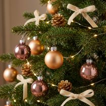 Product Christmas balls glass pink apricot mix mini Ø3cm 22 pcs