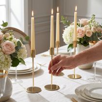 Product Gold metal candle holder modern 21.5cm 4 pieces