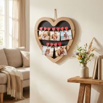 Product Wall decoration heart photo holder memo holder 10 clips 30cm