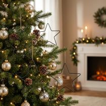 Product Christmas Decoration Metal Star Black Decorative Star Pendant 20cm 6 Pcs