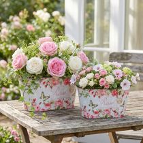 Product Plant pot roses, decorative vessel, flower tray 21.5cm / 18.5cm set of 2