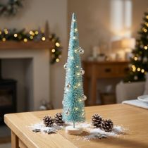 Product Artificial Christmas tree, slim, with wooden base, 40cm