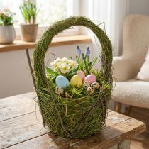 Product Easter basket, natural design, hand basket for festive home decoration, 25cm