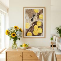 Product Wall decoration Sweet Lemon Time Print with lemons, lemonade and straw hat, 40x60cm in wooden frame