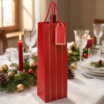 Product Gift Bag Bottle Bag Paper Red Gold 9×12×36cm 1 pc