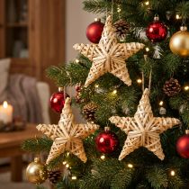 Product Decorative rattan stars for Christmas, 14.5cm, set of 3