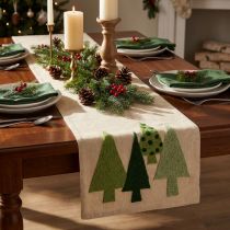 Product Table runner Christmas fir trees green 140x41,5cm