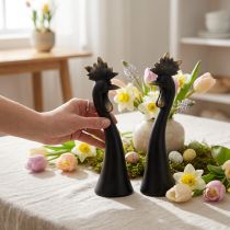 Product Easter decoration chicken decoration rooster black gold H19cm 2 pieces