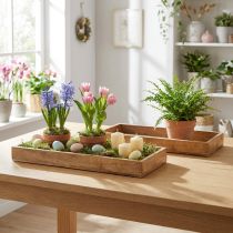 Product Wooden Tray Rectangular Decorative Tray Wood 39×15.5×4cm 2pcs