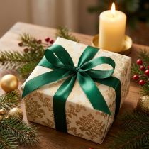 Product Gift ribbon decorative ribbon satin ribbon 6mm 50m dark green