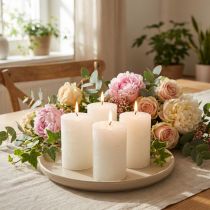 Product Solid-colored candles white 60x80mm 4 pcs