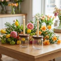 Product Candle holder glass stick candle holder decorative glass H11cm Ø9cm 2pcs