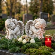 Product Mourning angel sitting figurine Cream 6.5×5×7.5cm 2pcs