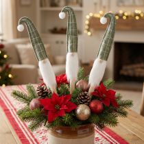 Product Santa Claus on a stick Christmas gnome green 57cm 4 pieces