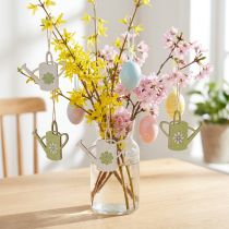 Product Decorative Hanging Watering Can Wood Decoration Natural Green 8cm 12 Pcs